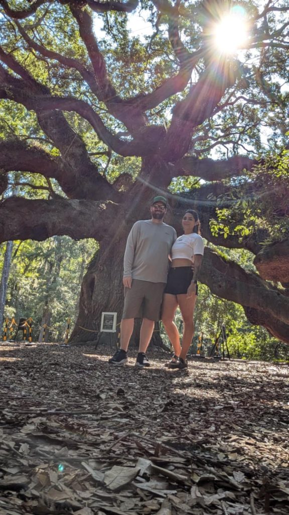 trevor and wife at angel oak tree