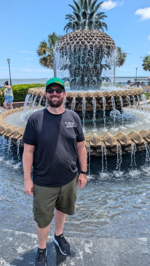 trevor at pineapple fountain