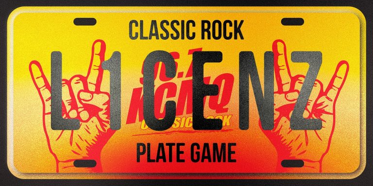 classic rock license plate game hero graphic